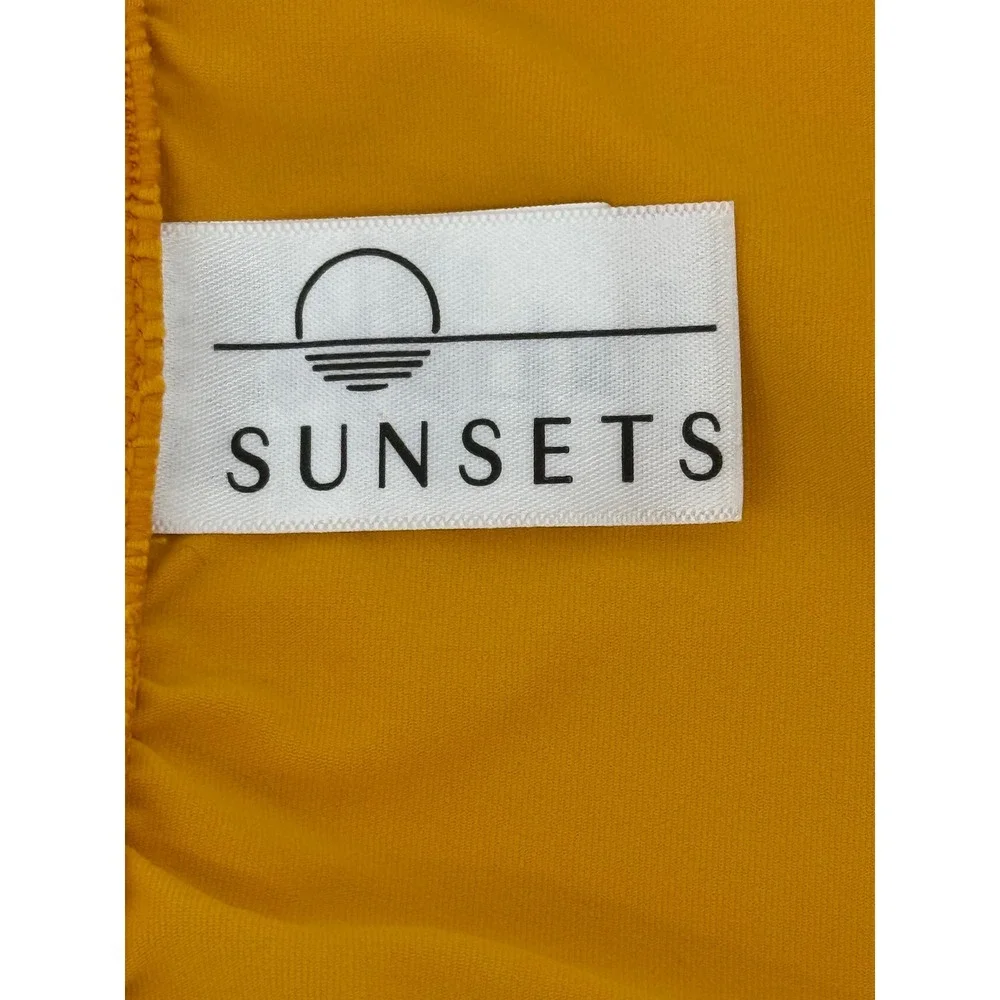 Sunsets Womens Plus Sz 22 Mustard Yellow Swim Skirt Built-in Brief